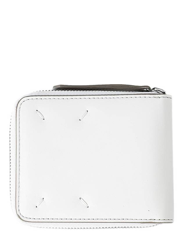 Stitched Zipper Halfwallet White - MAISON MARGIELA - BALAAN.