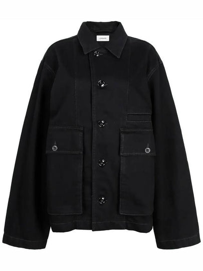 Boxy Oversized Denim Jacket Black - LEMAIRE - BALAAN 2