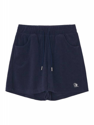 Logo wappen loose fit terry shorts navy - DIAIRE - BALAAN 1