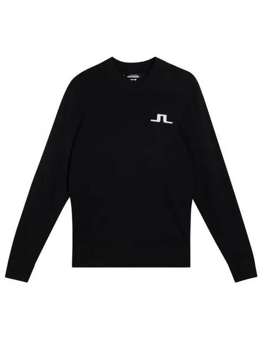 Men's Gus Crew Neck Sweater Black - J.LINDEBERG - BALAAN 1