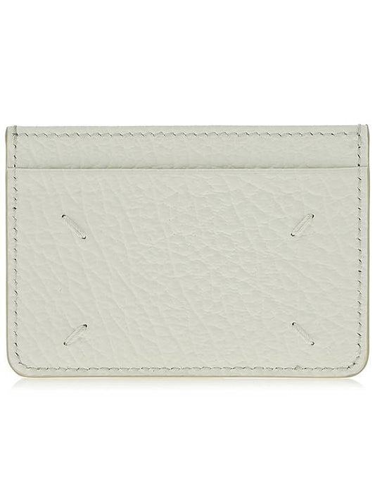 Grain Leather Stitch Card Wallet White - MAISON MARGIELA - BALAAN 1