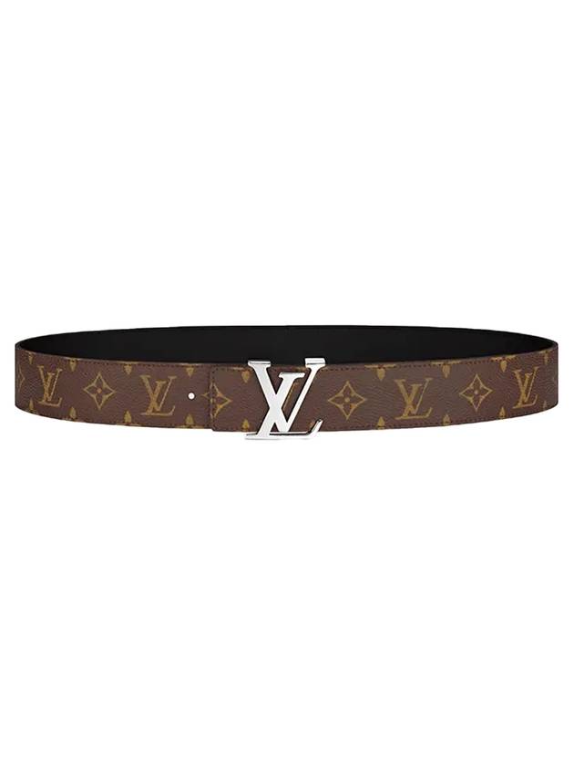 Men's LV Initiales Reversible Monogram Canvas Leather Belt Black Brown - LOUIS VUITTON - BALAAN 1