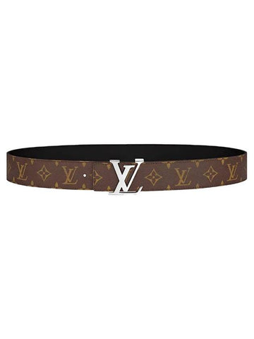 Men's LV Initiales 40MM Reversible Monogram Canvas Leather Belt Brown - LOUIS VUITTON - BALAAN 1