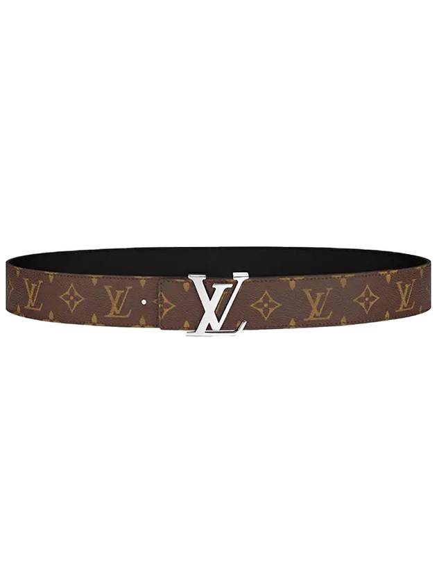 Men's LV Initiales 40MM Reversible Monogram Canvas Leather Belt Brown - LOUIS VUITTON - BALAAN.