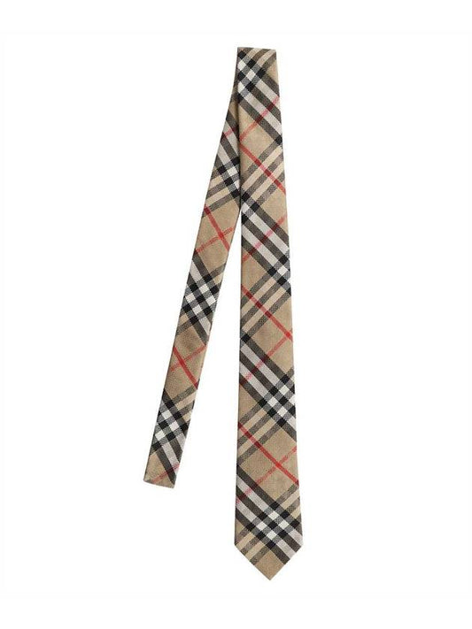 Manston Check Silk Tie Beige - BURBERRY - BALAAN 1