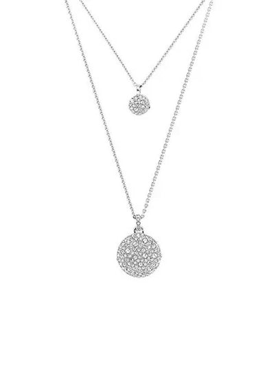 Sublima Layered Pendant Rhodium Necklace Silver - SWAROVSKI - BALAAN 2