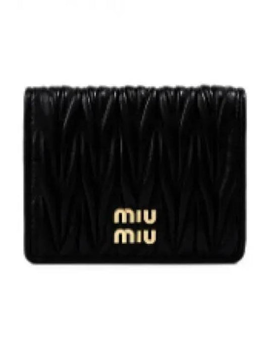 Matelasse Leather Half Wallet Black - MIU MIU - BALAAN 2