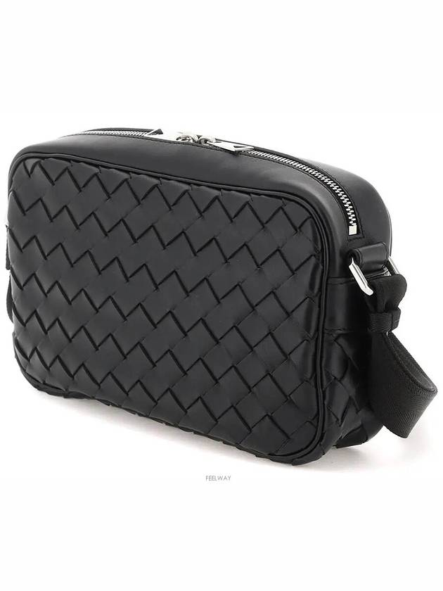 Classic Intrecciato Small Camera Cross Bag Black - BOTTEGA VENETA - BALAAN 4