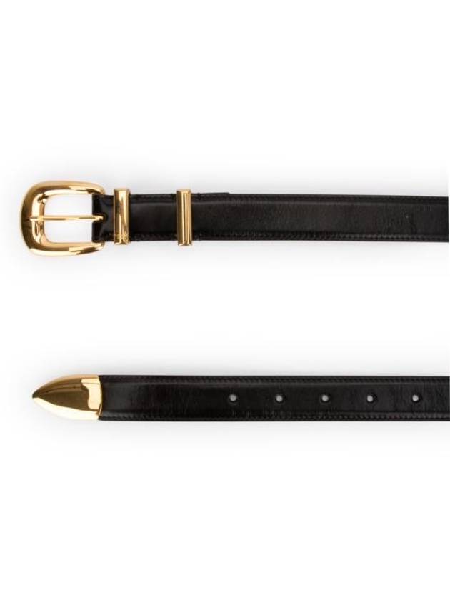 Women's Medium Western Leather Belt Black - CELINE - BALAAN 3