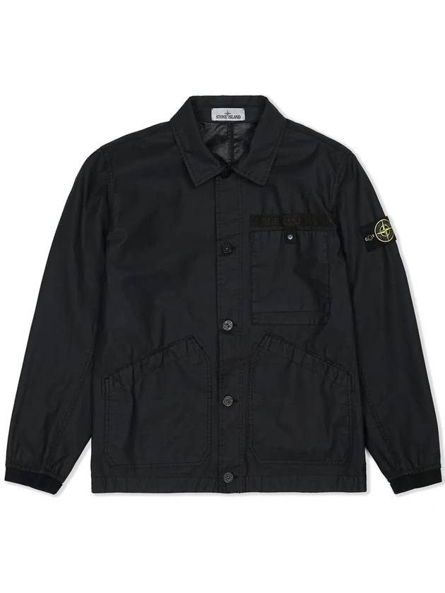 Compass Patch Shirt Jacket Black - STONE ISLAND - BALAAN 3