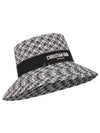 D-Bobby Houndstooth Large Straw Bucket Hat White Black - DIOR - BALAAN 2