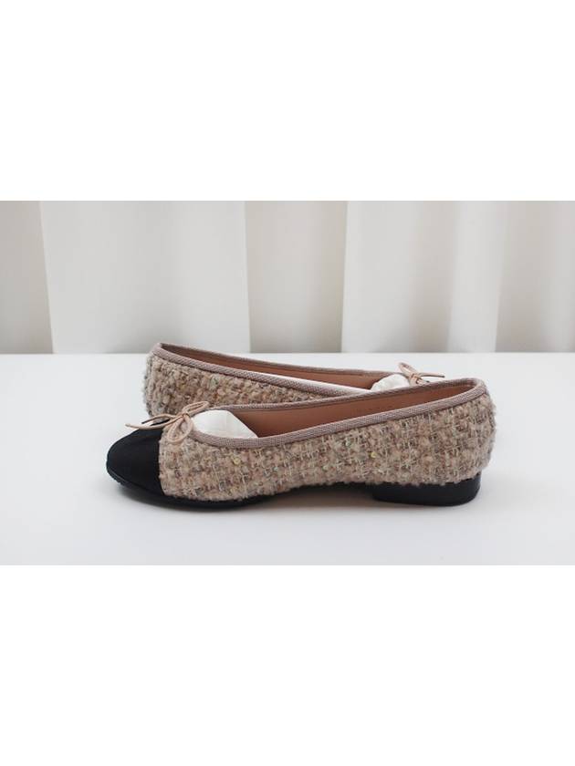 Ballerina pink tweed flat shoes size 36 5 G02819 - CHANEL - BALAAN 4