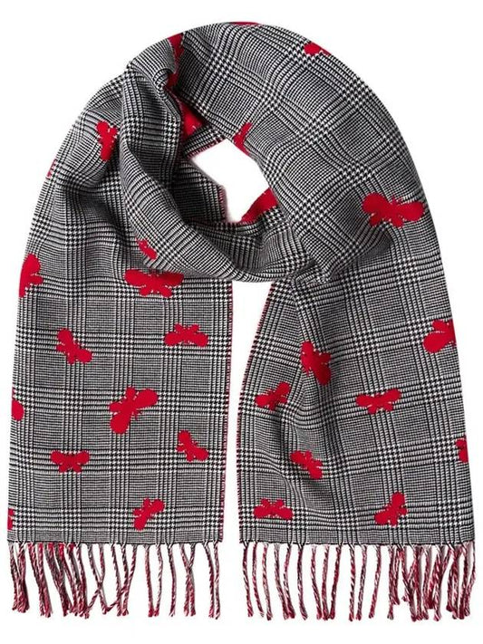 CAGLI butterfly pattern check muffler black red 2355460534 001 - MAX MARA - BALAAN 1