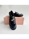 Brushed Leather Penny Loafers Black - MIU MIU - BALAAN 3