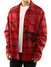 graffiti print check shirt red - OFF WHITE - BALAAN 5