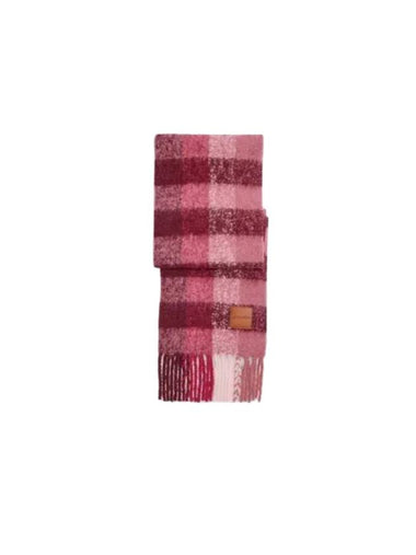 Plaid Oversized Fit Muffler Merlot - COACH - BALAAN 1