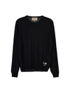 Embroidered Logo Wool Knit Top Black - GUCCI - BALAAN 2