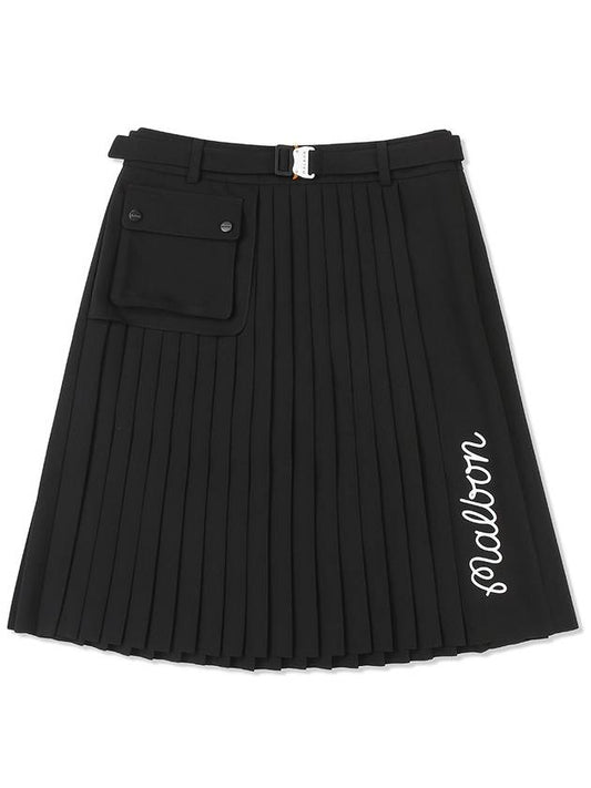 Utility pleated midi skirt BLACK WOMAN - MALBON GOLF - BALAAN 1