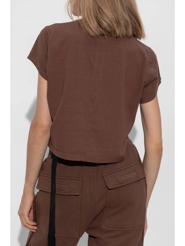 Rick Owens DRKSHDW Top 'Cropped Small Level T', Women's, Brown - RICK OWENS - BALAAN 4