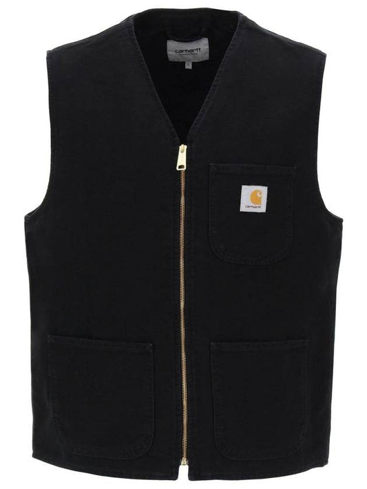 Arbor Cotton Canvas Vest Black Aged Canvas - CARHARTT WIP - BALAAN 1