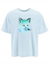 Vibrant Fox Head Easy Short Sleeve T-Shirt Blue Haze Melange - MAISON KITSUNE - BALAAN 2