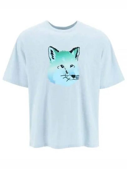 Vibrant Fox Head Easy Short Sleeve T-Shirt Blue Haze Melange - MAISON KITSUNE - BALAAN 2