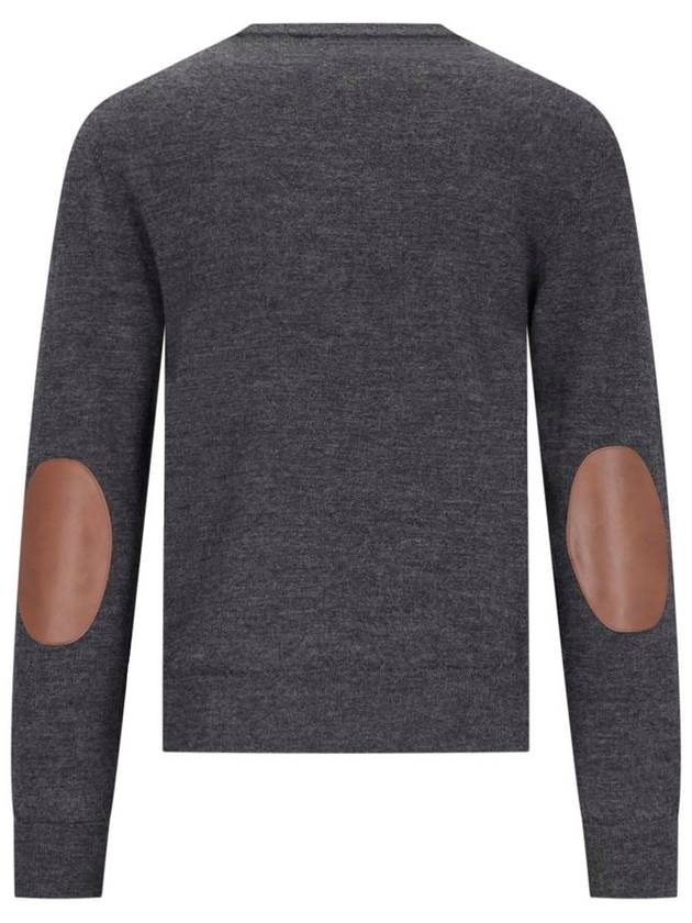 Elbow Patch Crew Neck Knit Top Charcoal - MAISON MARGIELA - BALAAN 3