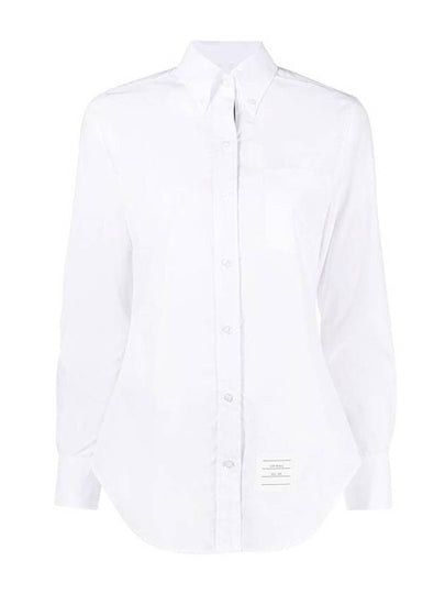 Logo Patch Cotton Shirt White - THOM BROWNE - BALAAN 2