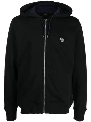 Zebra Logo Cotton Zip Up Hoodie Black - PAUL SMITH - BALAAN 1