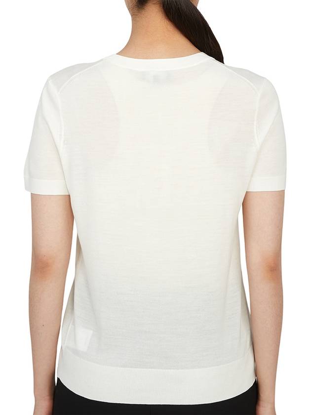 Women's Regal Wool Slim Crew Neck Short Sleeve T-Shirt Ivory - THEORY - BALAAN 5