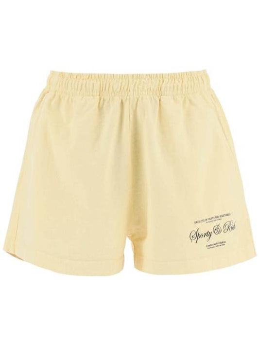 Script Logo Cotton Shorts Light Yellow - SPORTY & RICH - BALAAN 1