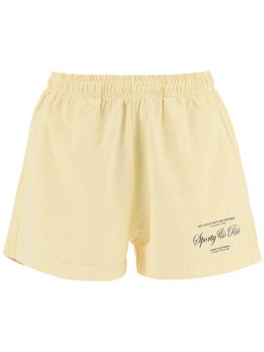 Script Logo Cotton Shorts Light Yellow - SPORTY & RICH - BALAAN 1