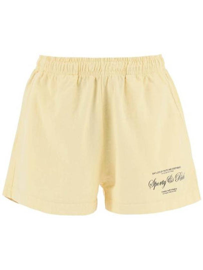 Script Logo Cotton Shorts Light Yellow - SPORTY & RICH - BALAAN 2