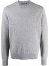 Face Patch Crew Neck Knit Top Grey Melange - ACNE STUDIOS - BALAAN 2