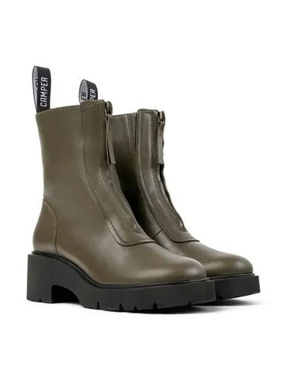 Milah Zip Leather Middle Boots Green - CAMPER - BALAAN 2