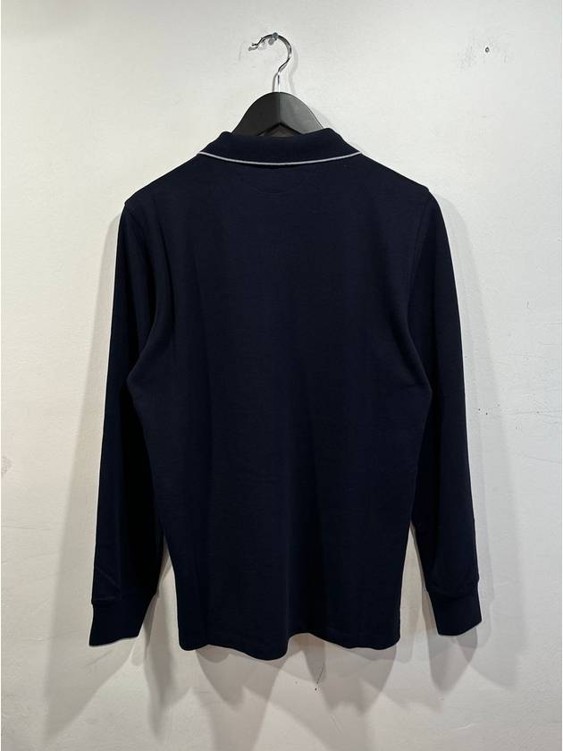 Logo Long Sleeve Polo Shirt Dark Navy - BRUNELLO CUCINELLI - BALAAN 6