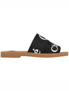 Woody Logo Flat Mule Slippers Black - CHLOE - BALAAN 5