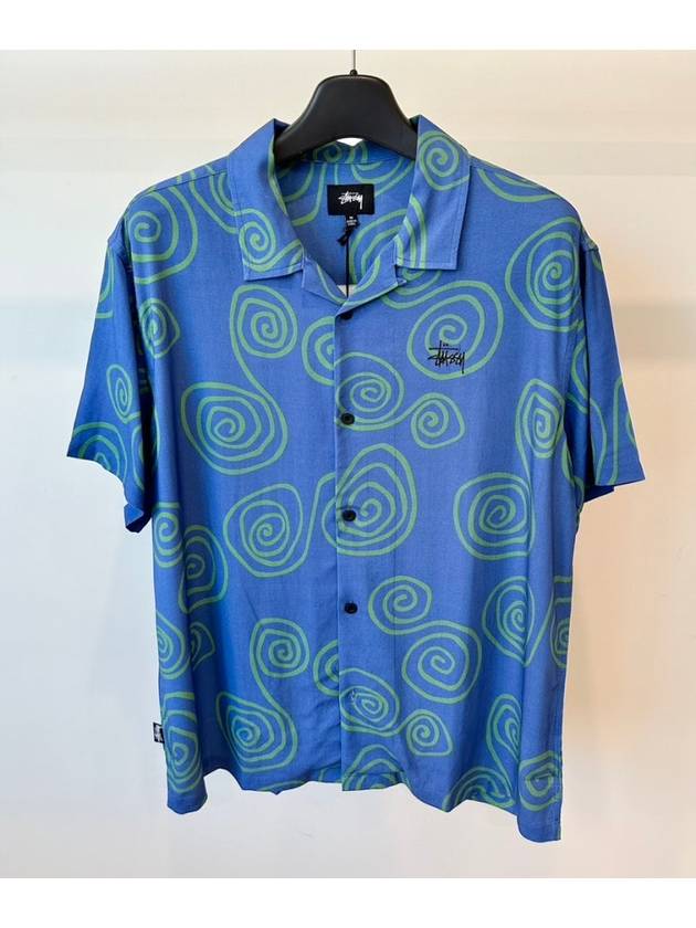 AU Australia HAND DRAWN Shirt ST023S3403 Violet Blue MENS M - STUSSY - BALAAN 1