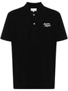 Handwriting Comfort Polo Shirt Black - MAISON KITSUNE - BALAAN 1