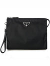 Re-Nylon Zipper Clutch Bag Black - PRADA - BALAAN 2