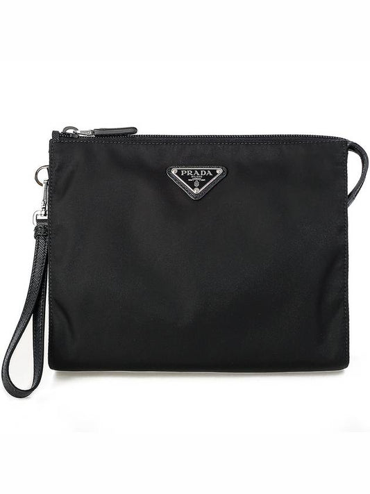 Re-Nylon Zipper Clutch Bag Black - PRADA - BALAAN 2