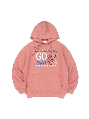 GO AWAY BEAR HOOD TEE BABY PINK - POLYGRAM - BALAAN 1