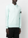 Wappen Patch Cotton Fleece Hoodie Aqua - STONE ISLAND - BALAAN 6