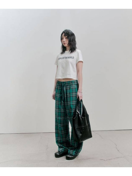 Comfortable Check Banding Pants Green - PEOPLE OF THE WORLD - BALAAN 2