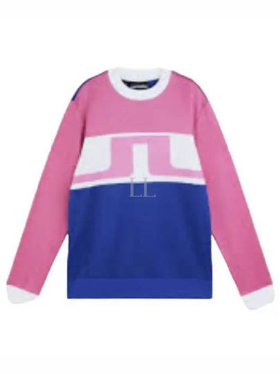 Jones Crew Neck Sweatshirt Blue Pink - J.LINDEBERG - BALAAN 2