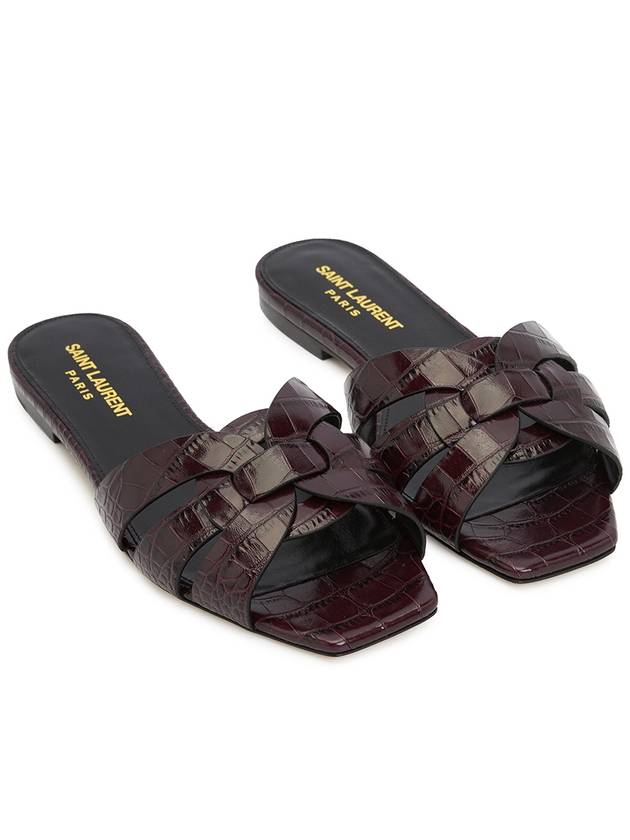 Women's Tribute Slippers Burgundy - SAINT LAURENT - BALAAN 4