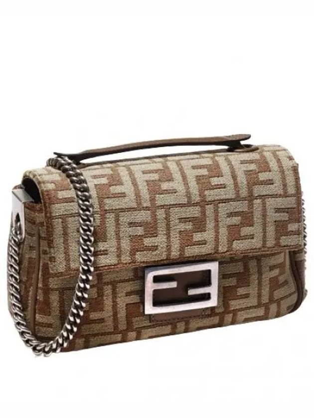 Baguette Chain Midi Fabric Bag Women Crossbody - FENDI - BALAAN 1