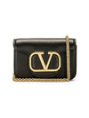 V logo leather cross bag black - VALENTINO - BALAAN 2