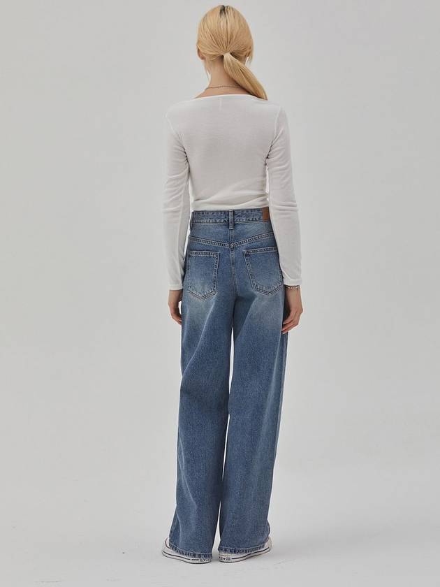 Denim Loose Wide Jeans Blue - RYUL+WAI: - BALAAN 3