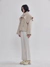 handmade wide collar bell sleeve alpaca half coat ivory - LIE - BALAAN 4